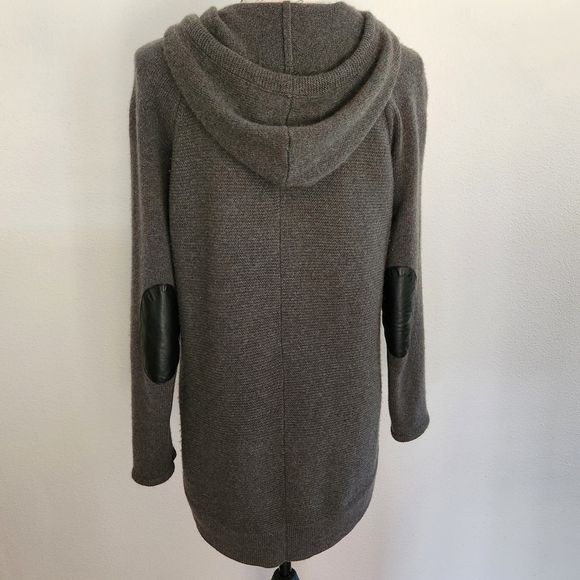 Design History Cashmere Hoodie Leather Patch Elbows - Picture 2 of 16